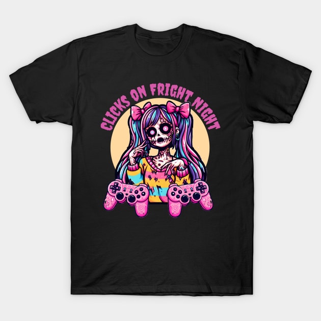 Spooky Halloween Gamer Girl T-Shirt by Japanese Fever